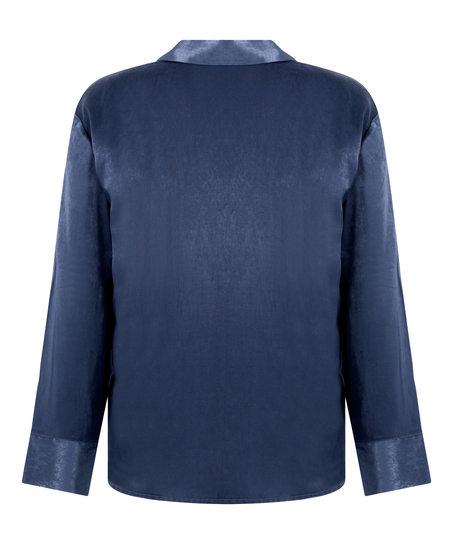 Ayla Satin Long-Sleeved Jacket, Blue