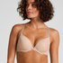 Plunge Padded Underwired Bra, Beige