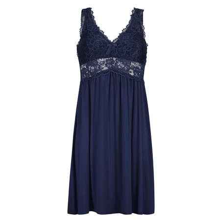 Nora Lace Slip Dress, Blue