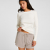 Pyjama Shorts Striped Jersey, White