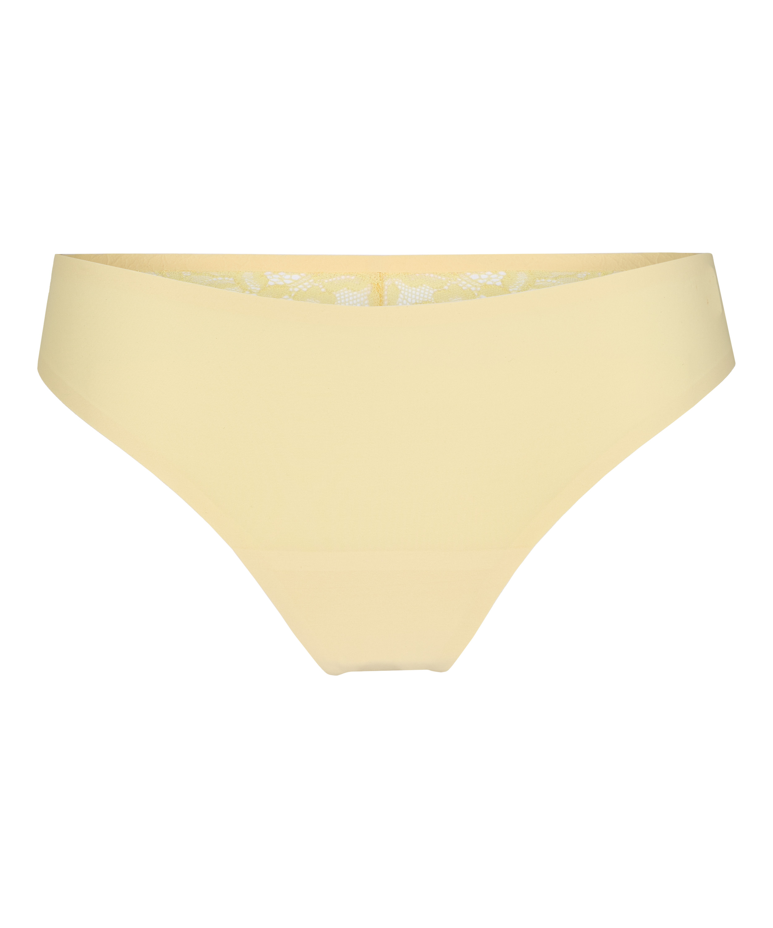 Lace Back Invisible Thong, Yellow, main