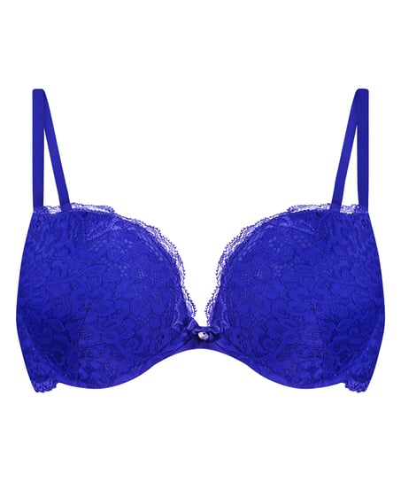 Marine Padded Push-Up Underwired Bra, Blue