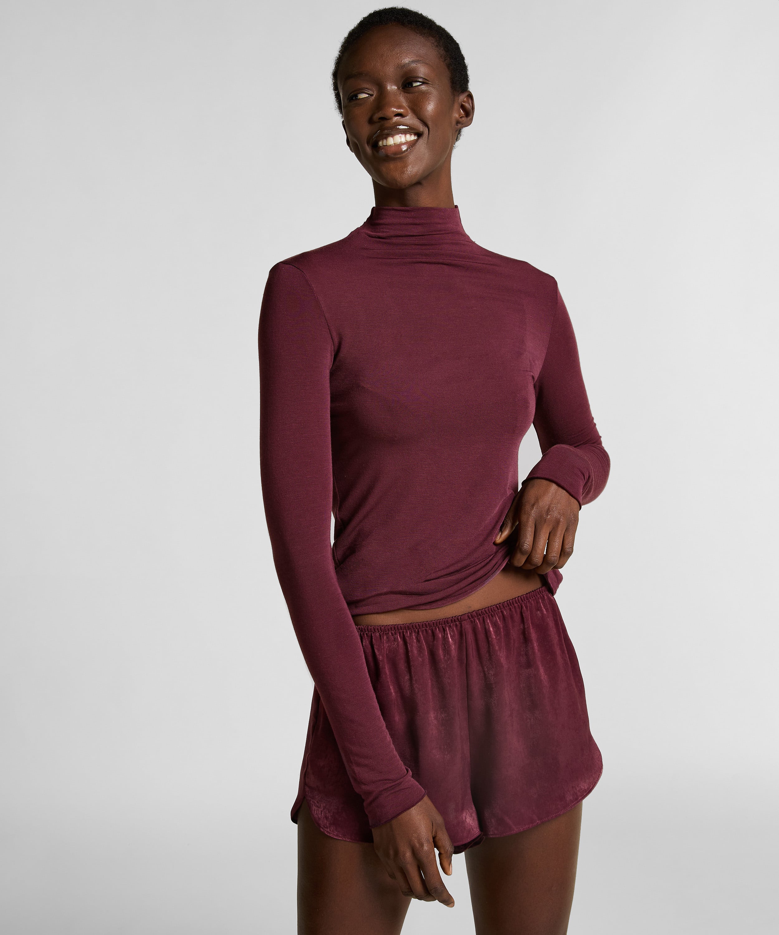 super soft Turtleneck shirt with Cashmere, Purple, main