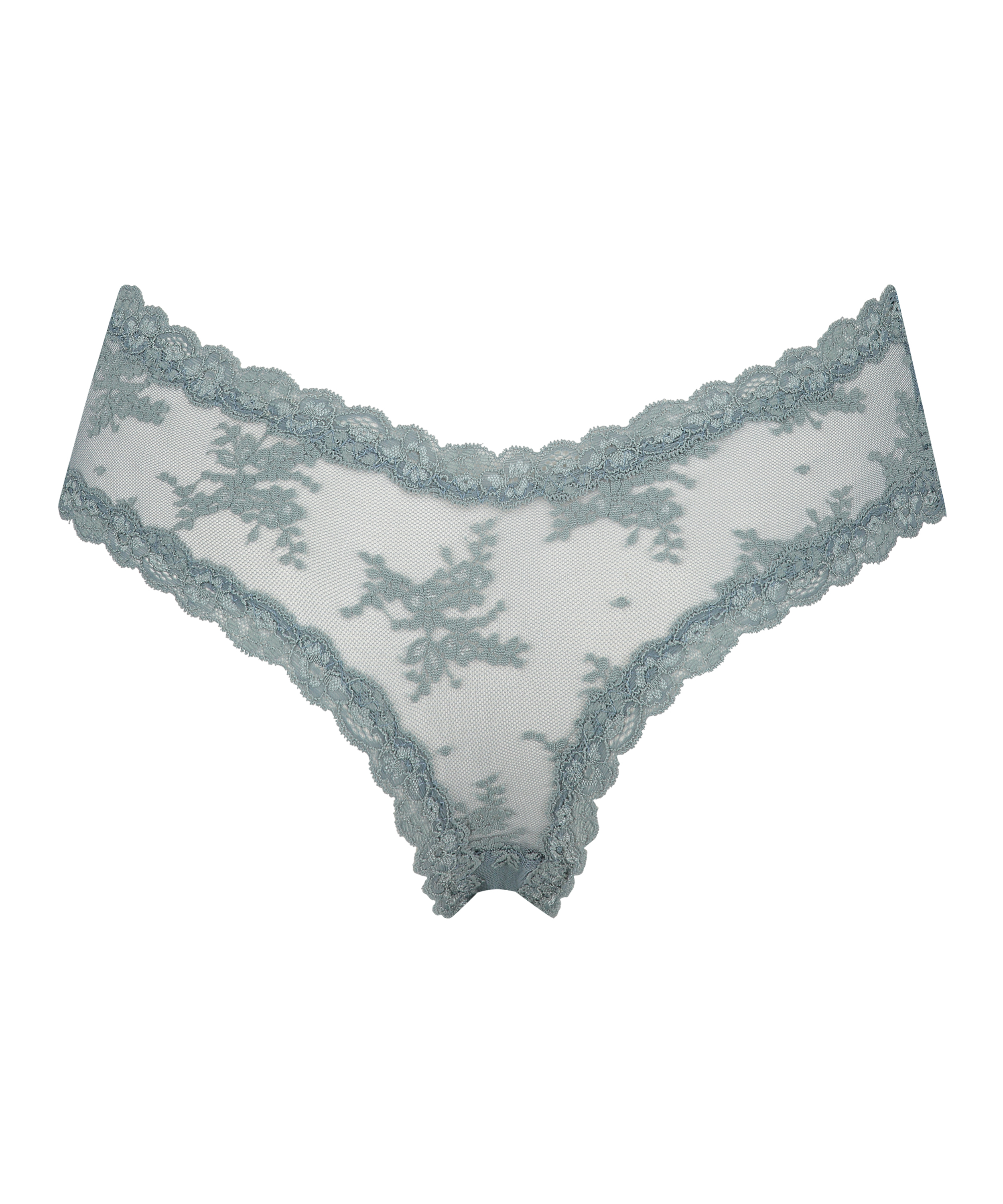 V-shaped Brazilian knickers mesh, Green, main