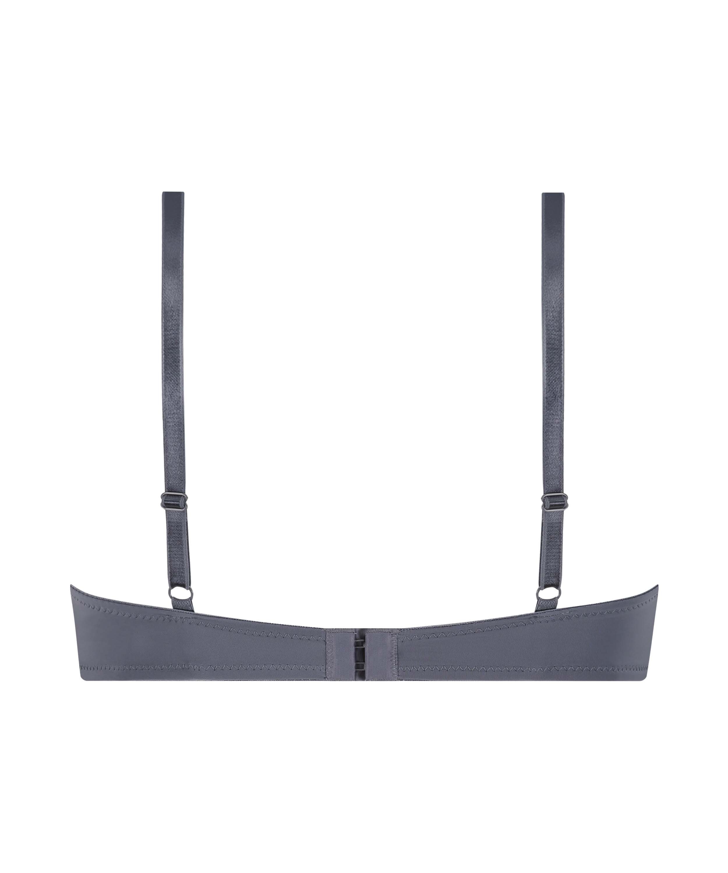 Plunge Padded Underwired Bra, Gray, main