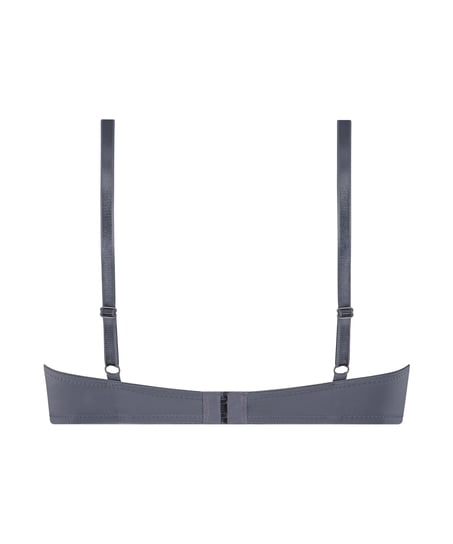 Plunge Padded Underwired Bra, Gray