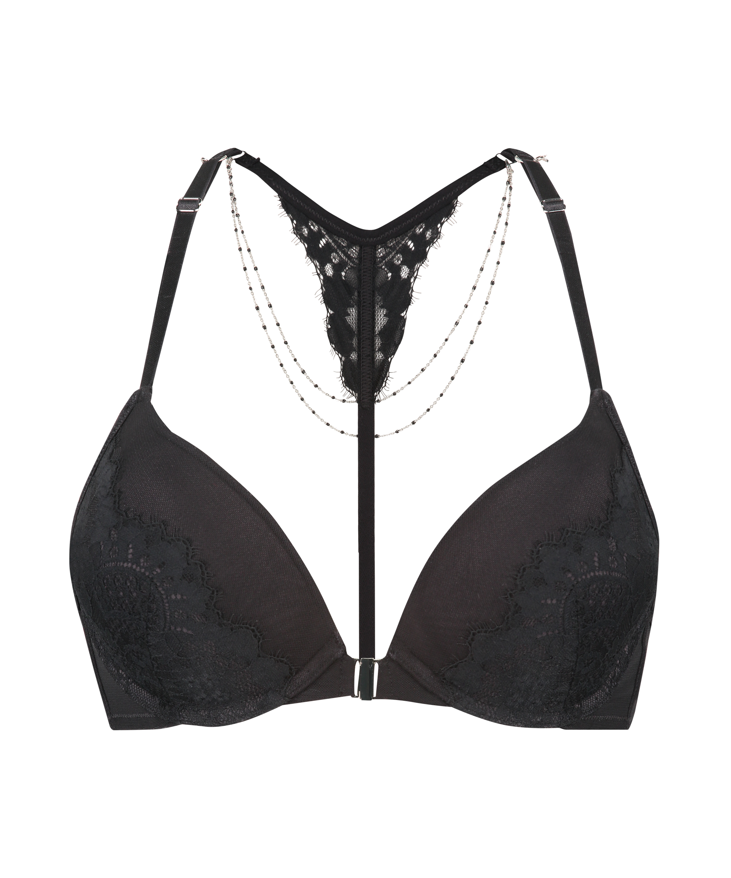 Lorena Padded Underwired Push-Up Bra, Black, main