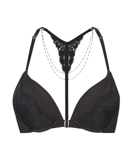 Lorena Padded Underwired Push-Up Bra, Black