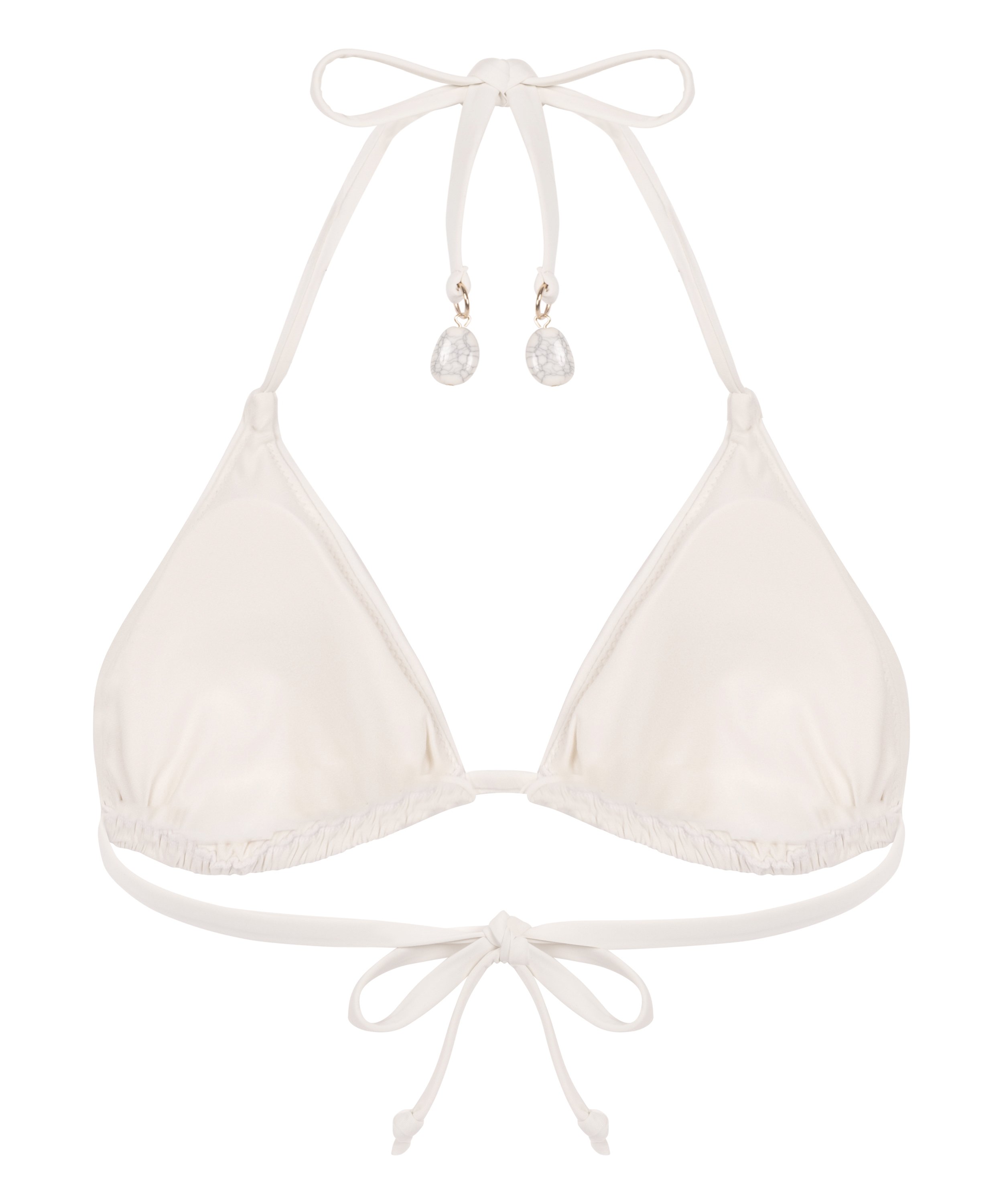 Giselle Triangle Bikini Top, White, main