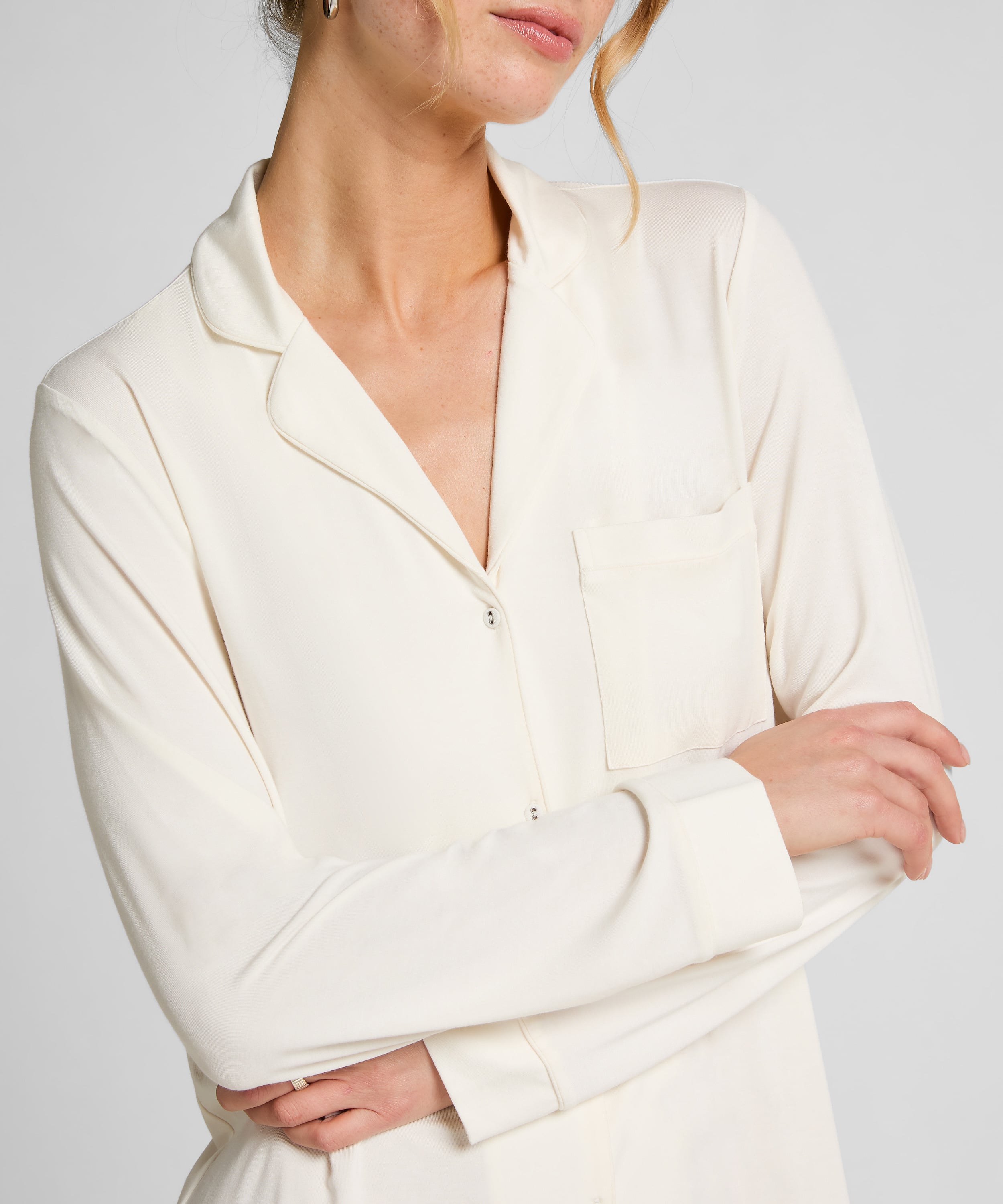 Essential Jersey Shirtdress, White, main