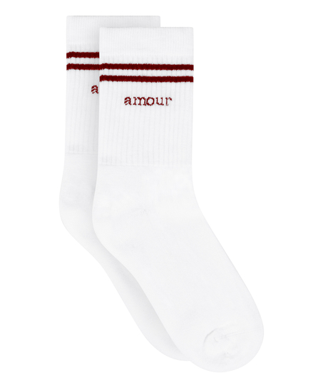 Cotton Crew Socks, White