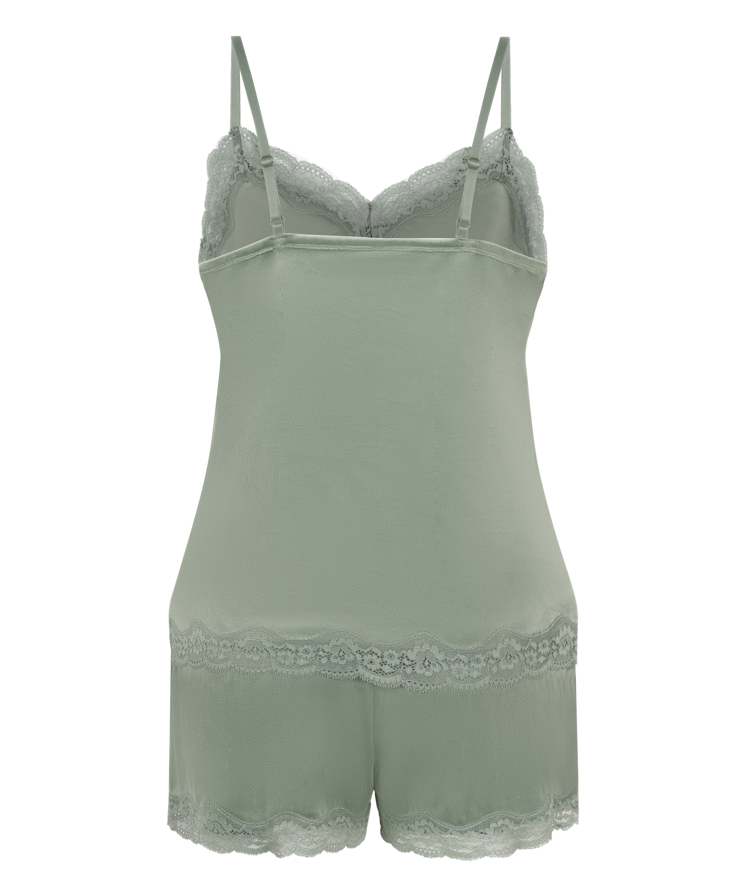 Velours Pyjama Set, Green, main