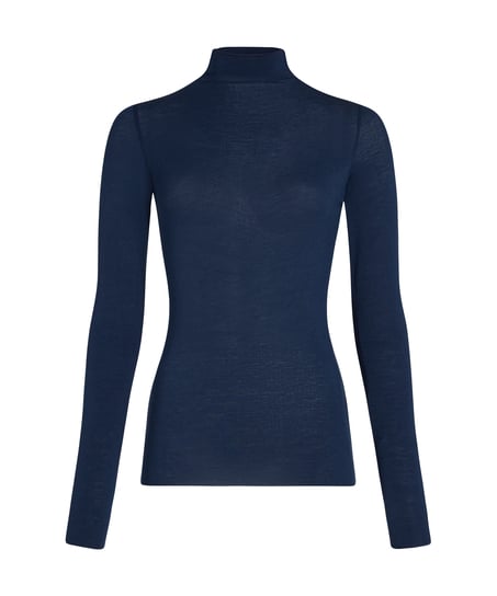 super soft Turtleneck Shirt with Cashmere, Blue