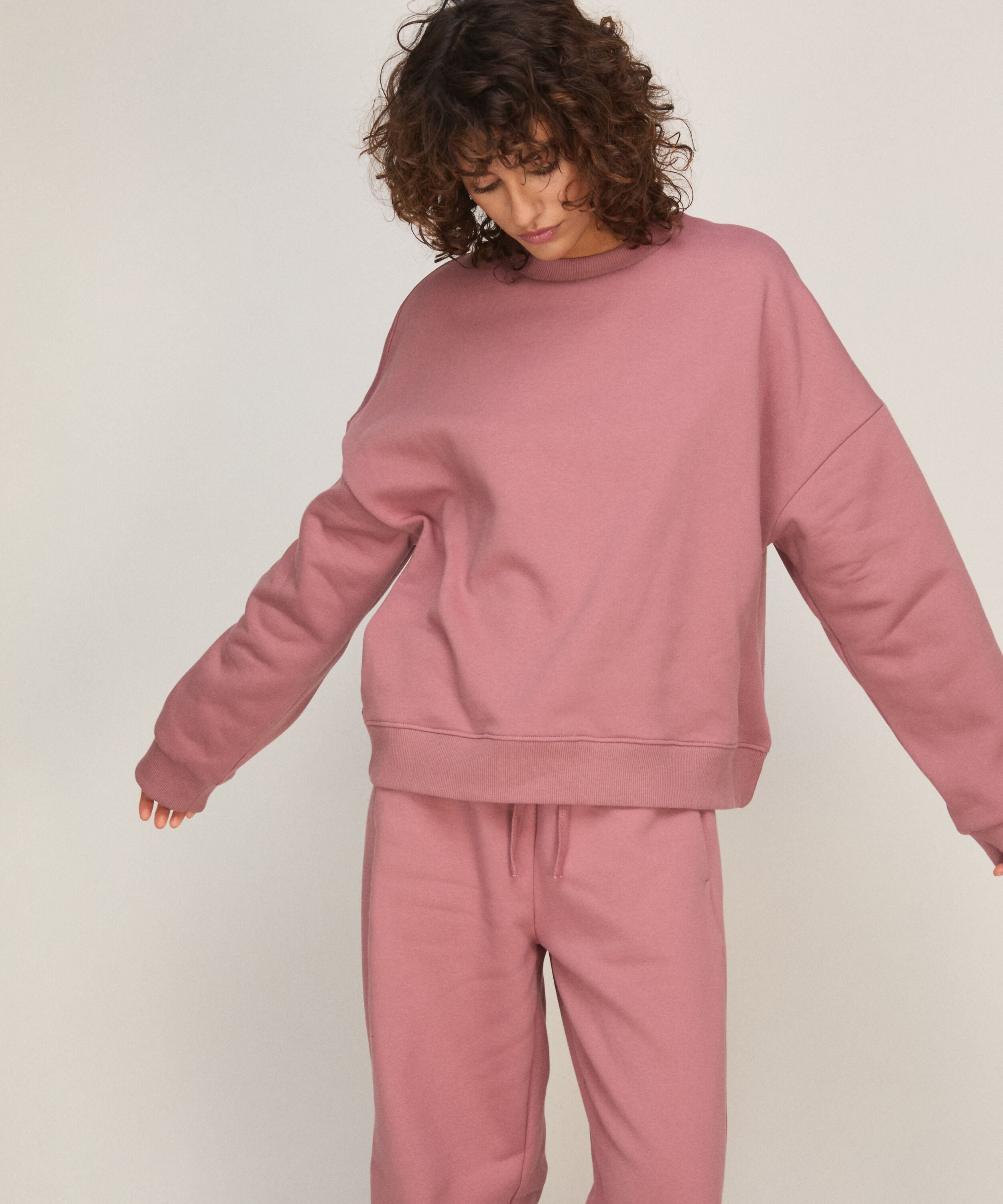 Pant barrel brushed sweat, Pink