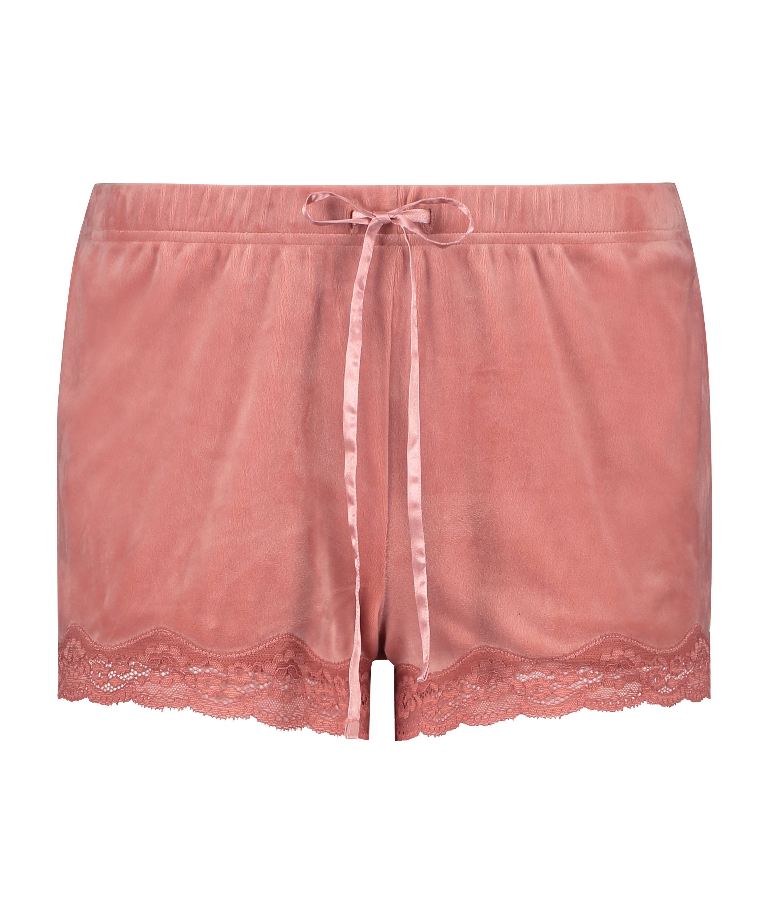 Velvet lace shorts, Pink, main