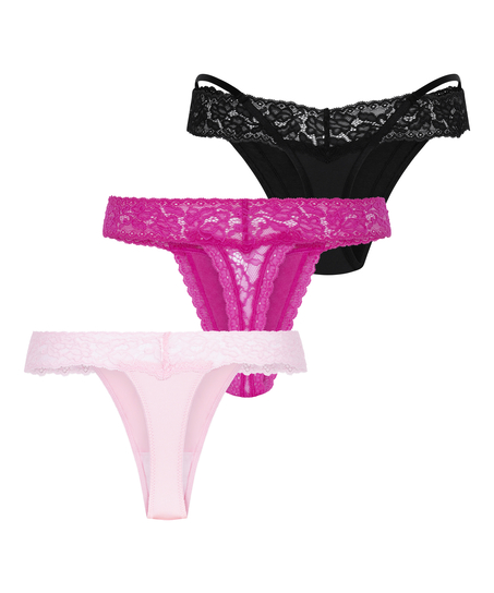 3 Pack Thong, Pink