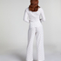 Pointelle Pyjama Top, White