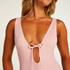 Texture high swimsuit, Pink
