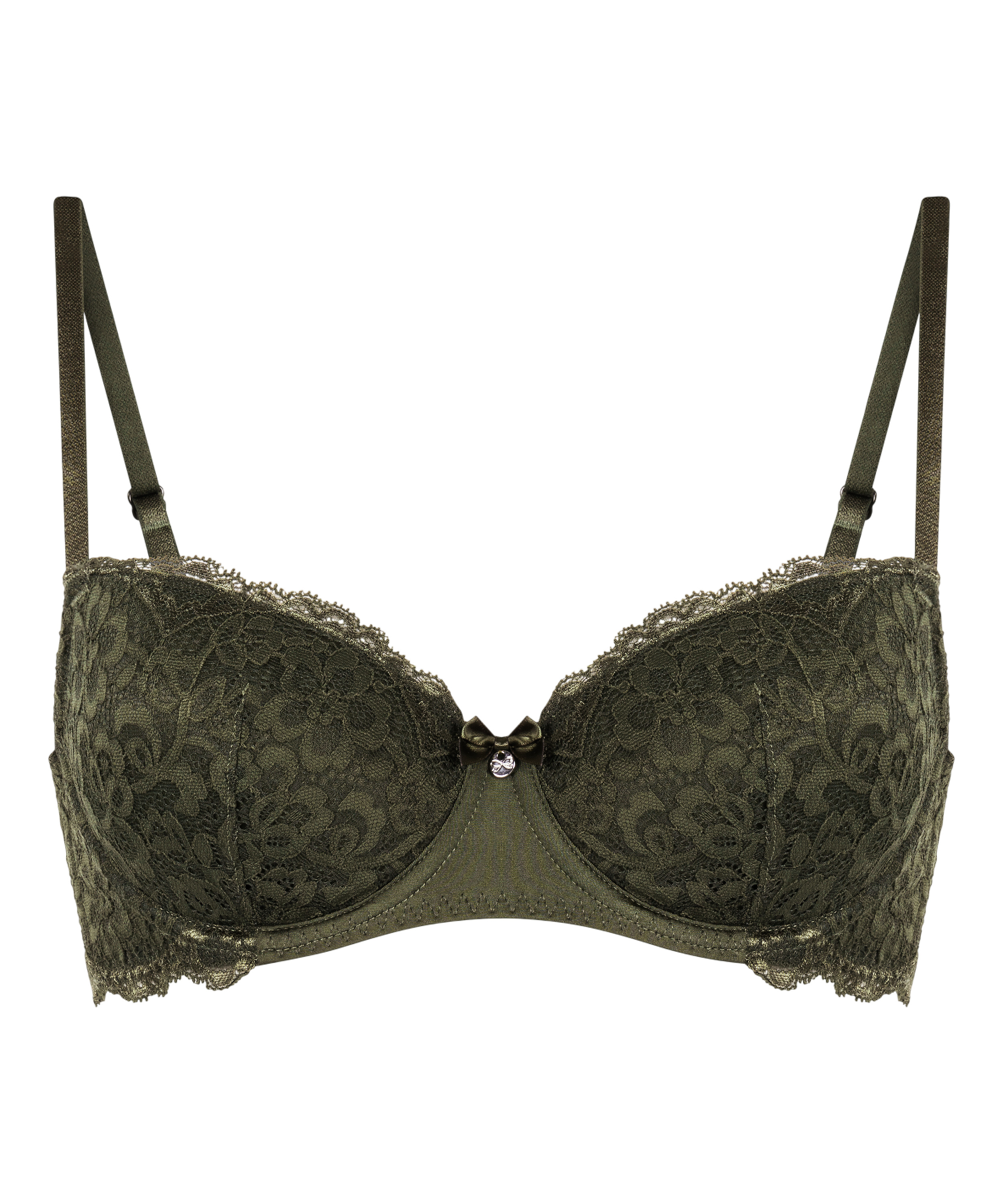 Marine Padded Underwired Bra, Green, main