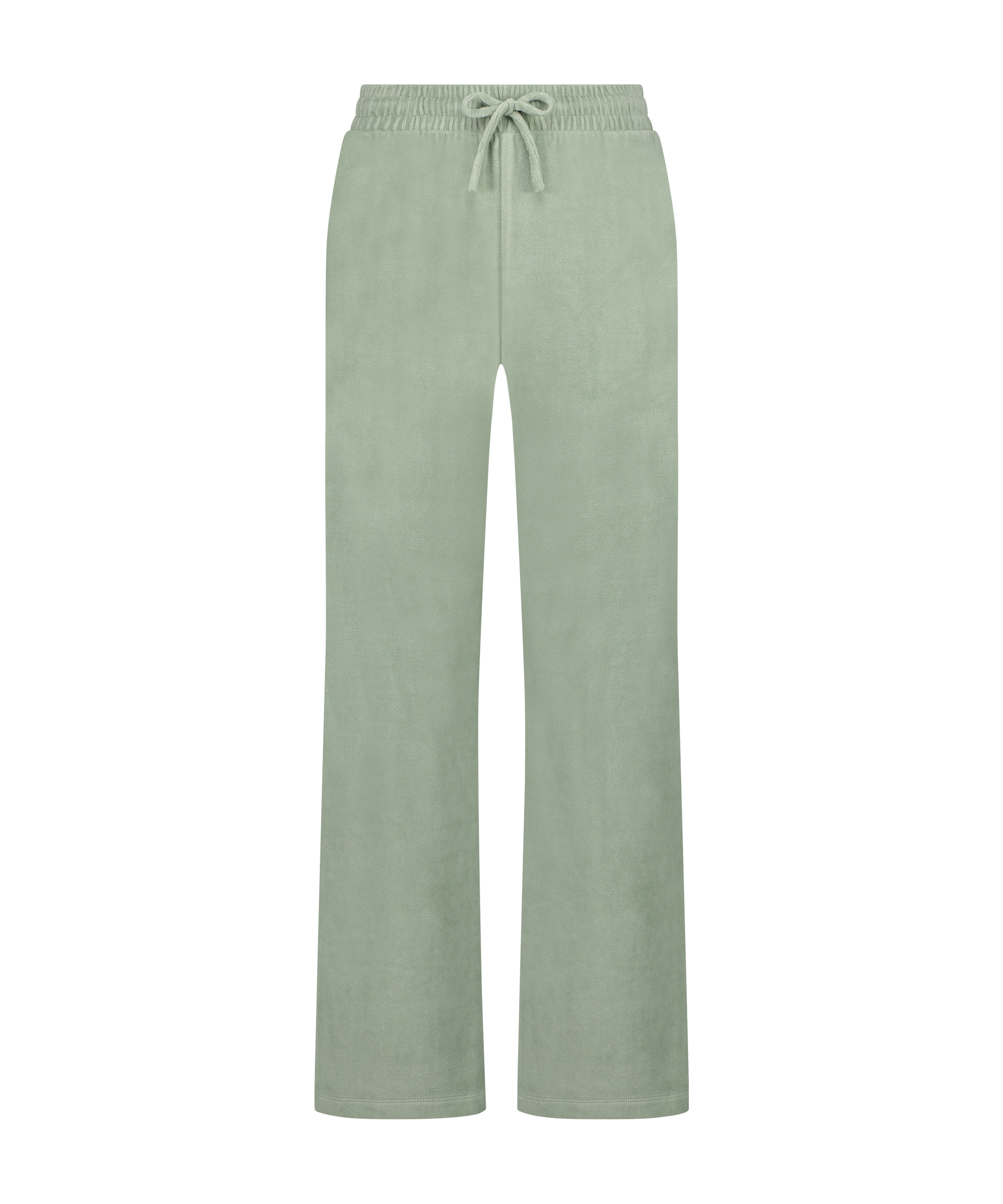 Velours Pyjama Pants, Green, main