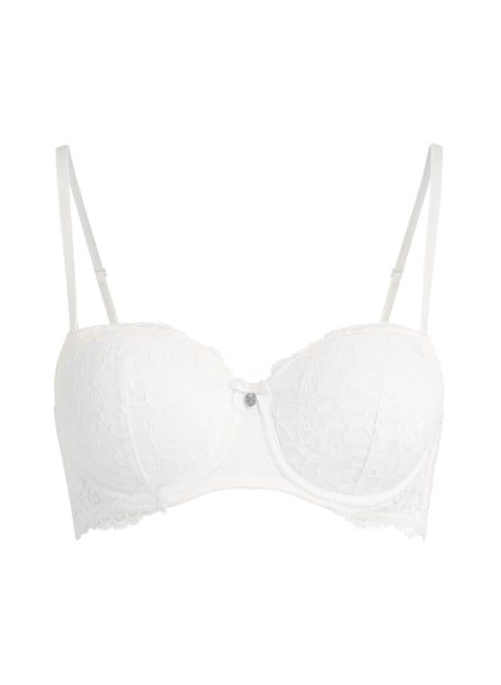 Marine Padded Underwired Strapless Bra, White
