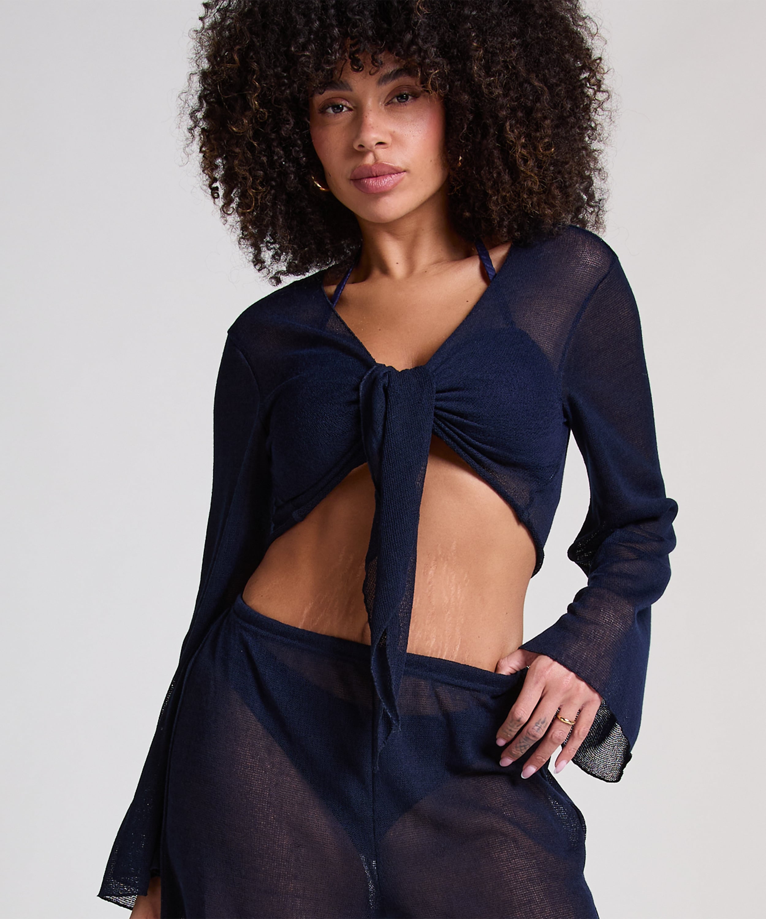 Beach Knit Top, Blue, main
