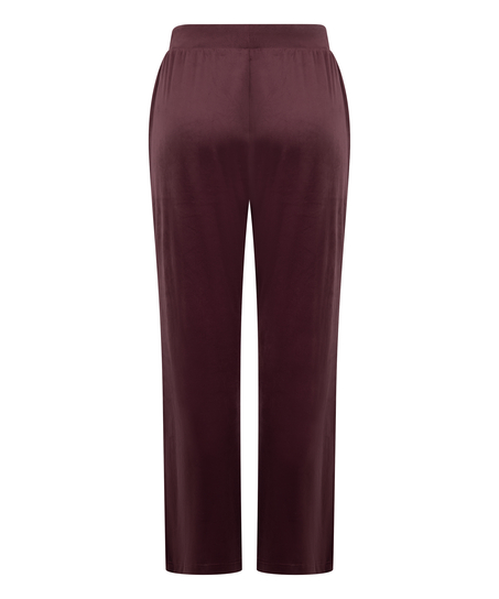 Velours Pyjama Pants, Red