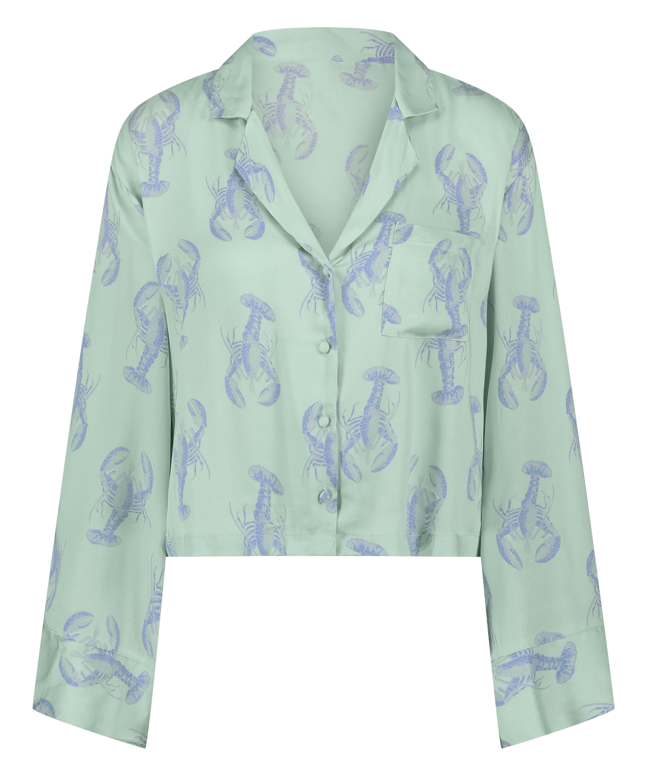 Satin Long-Sleeved Jacket, Green, main