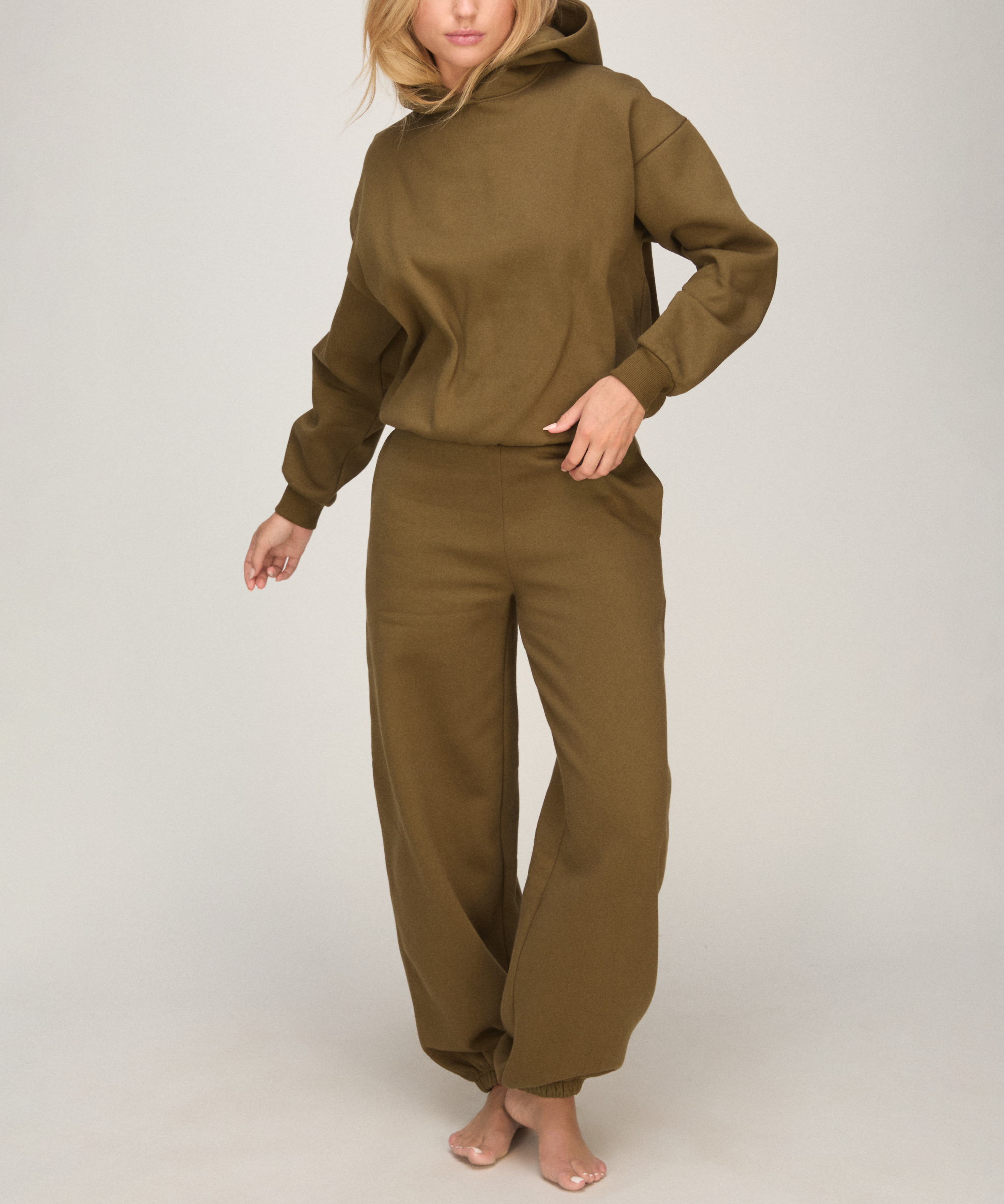 Jogger brushed sweat, Green, main