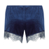 Shiny Velours Lace Short, Blue