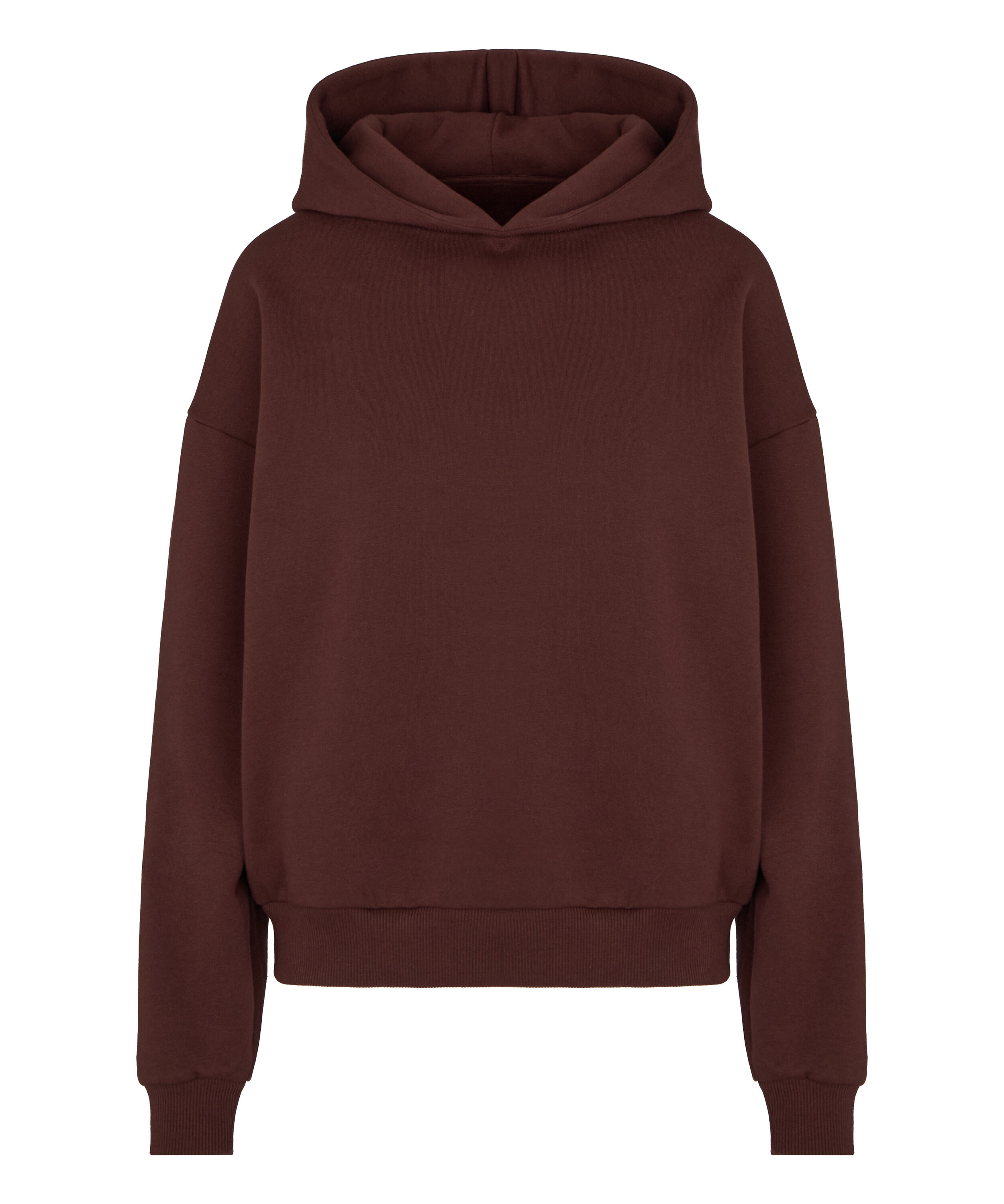 Hoodie brushed sweat, Brown