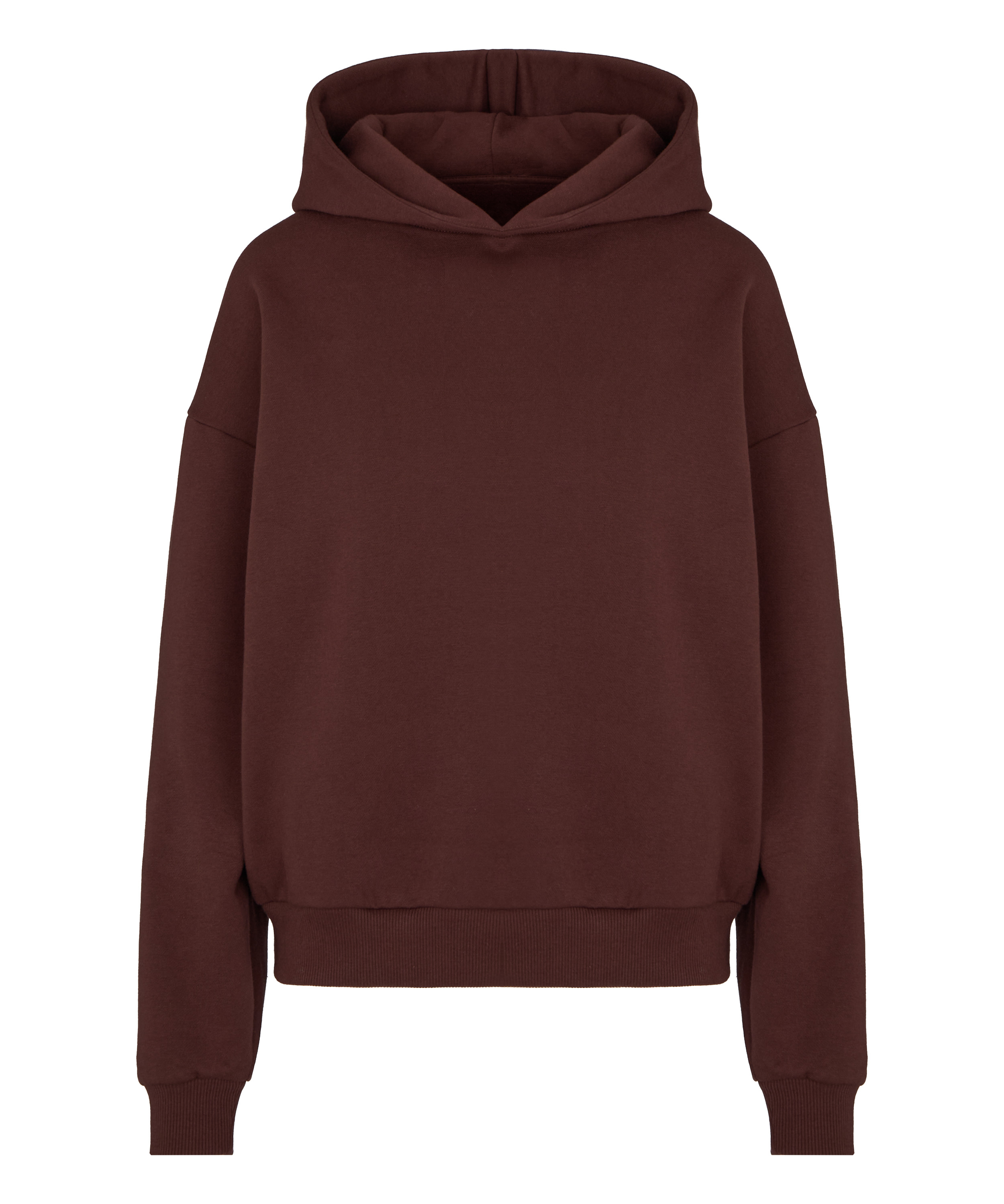 Hoodie brushed sweat, Brown, main