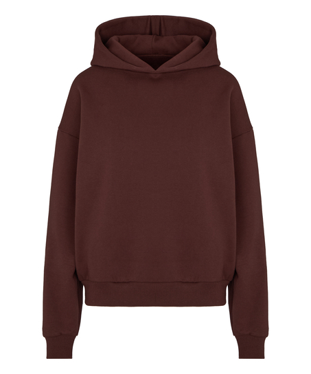 Hoodie brushed sweat, Brown