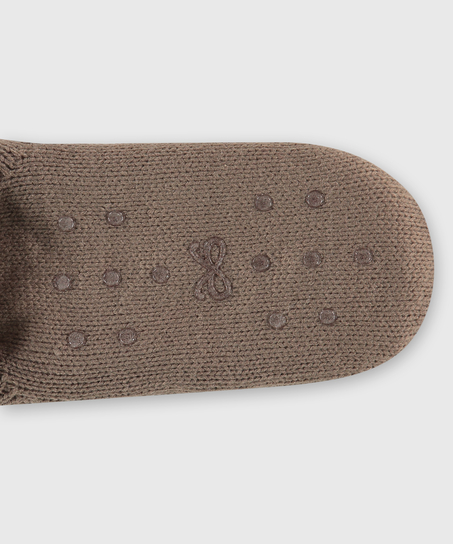 Lurex Knit Socks, Brown