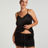 Velours Lace Cami Top, Black