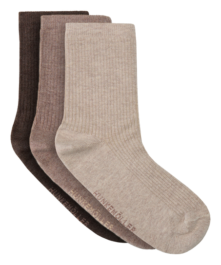 3-Pack Cotton Crew Socks, Orange