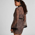 Leopard Mesh Kimono, Black