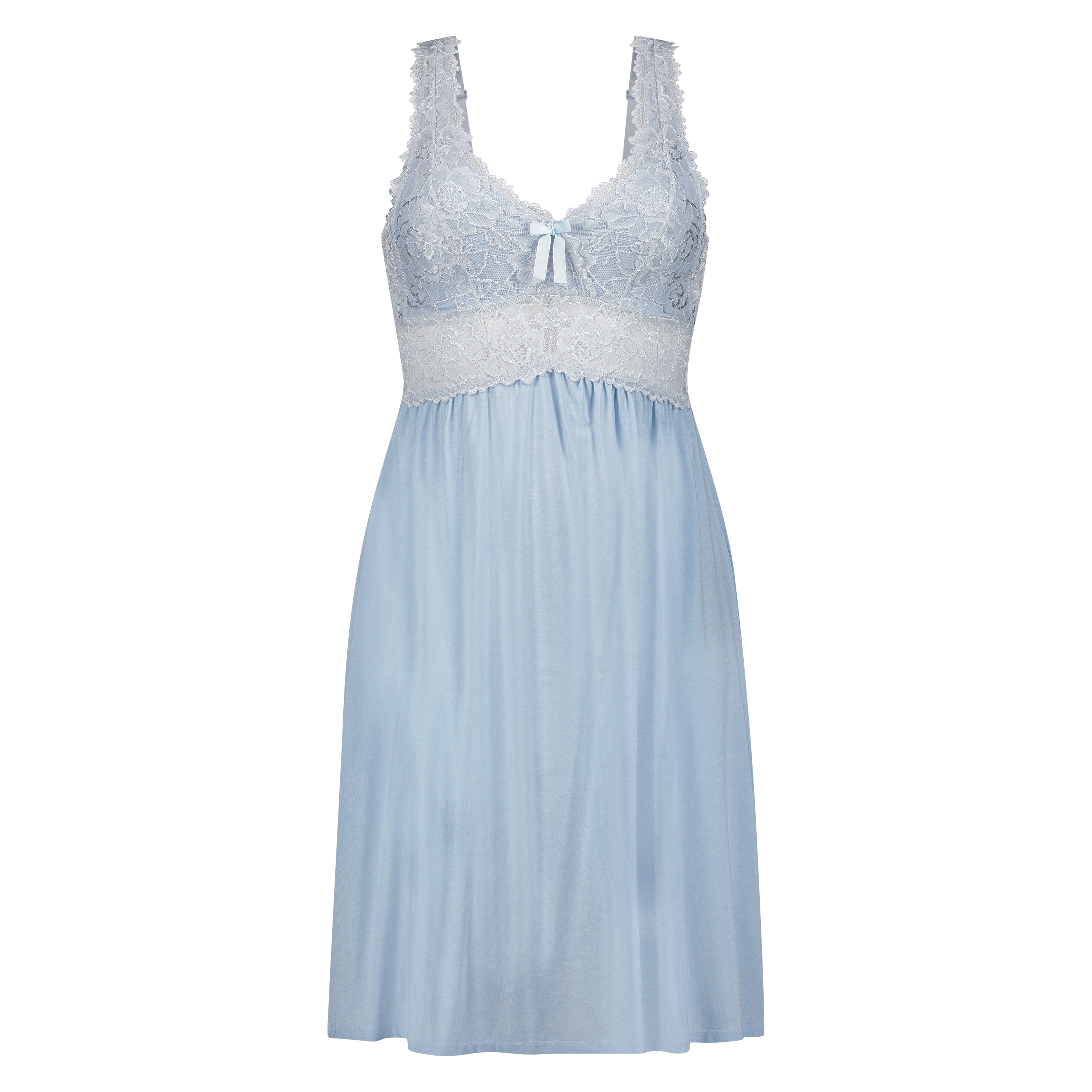 Modal Lace Slip Dress, Blue, main