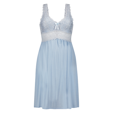 Modal Lace Slip Dress, Blue