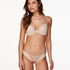 Padded Underwired Bra Satin Fleece, Beige