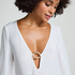 Beach Long-Sleeved Ring Dress, White