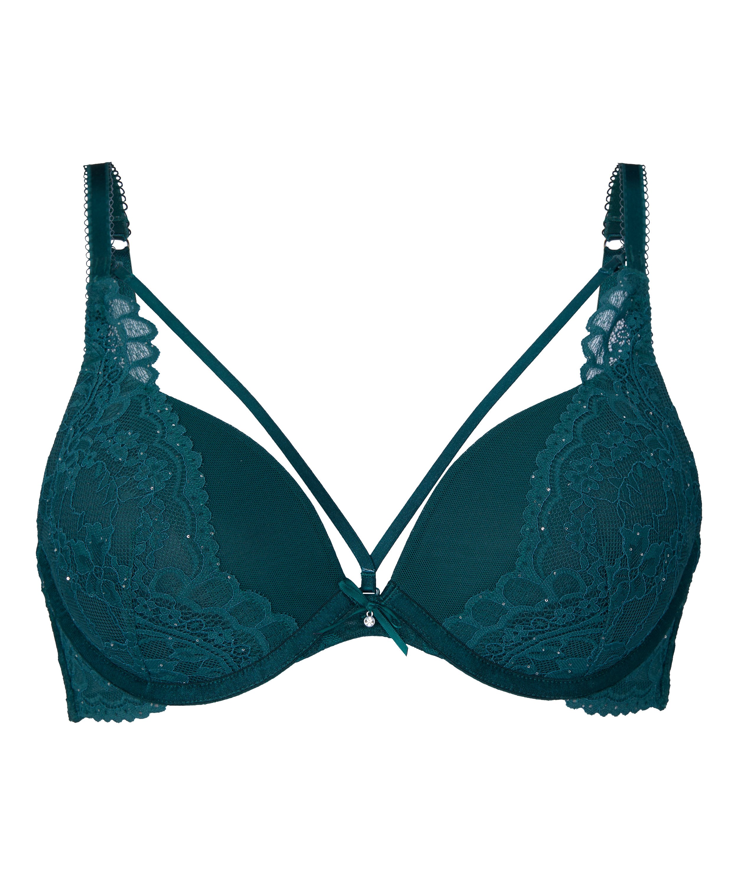 Isadora Padded Underwired Push-Up Bra, Green, main