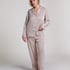 Satin Long-Sleeved Jacket, Beige