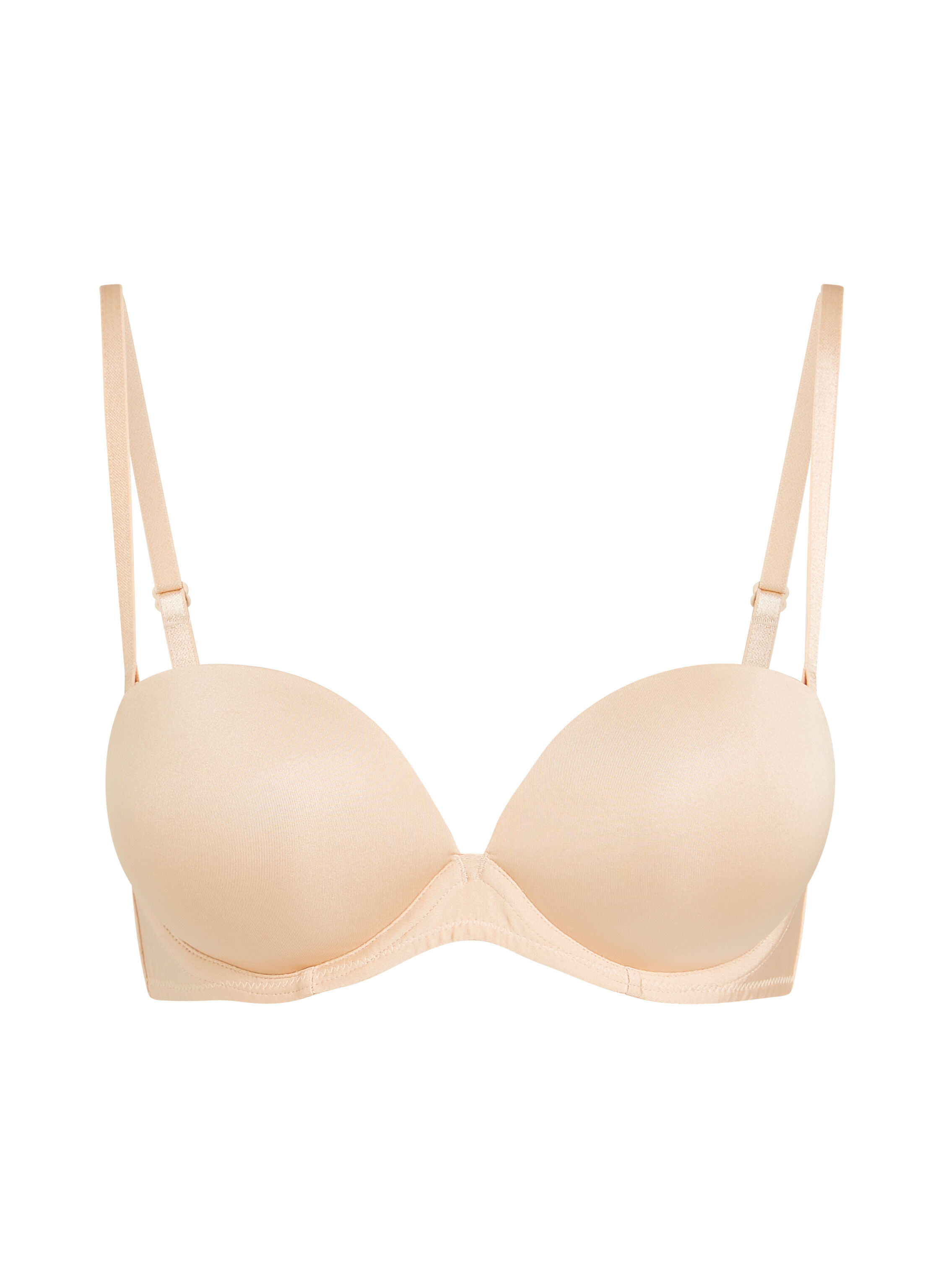 Padded Underwired Strapless Maximizer Bra, Beige