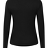 Longsleeved Pyjama Top Henley, Black