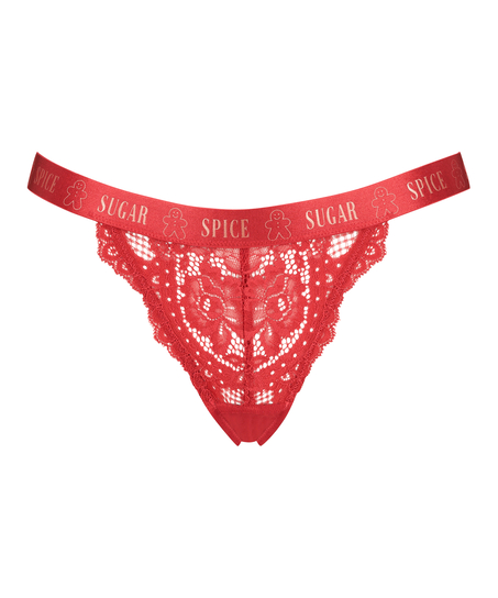 Cinnamon Extra Low Rise Thong, Red