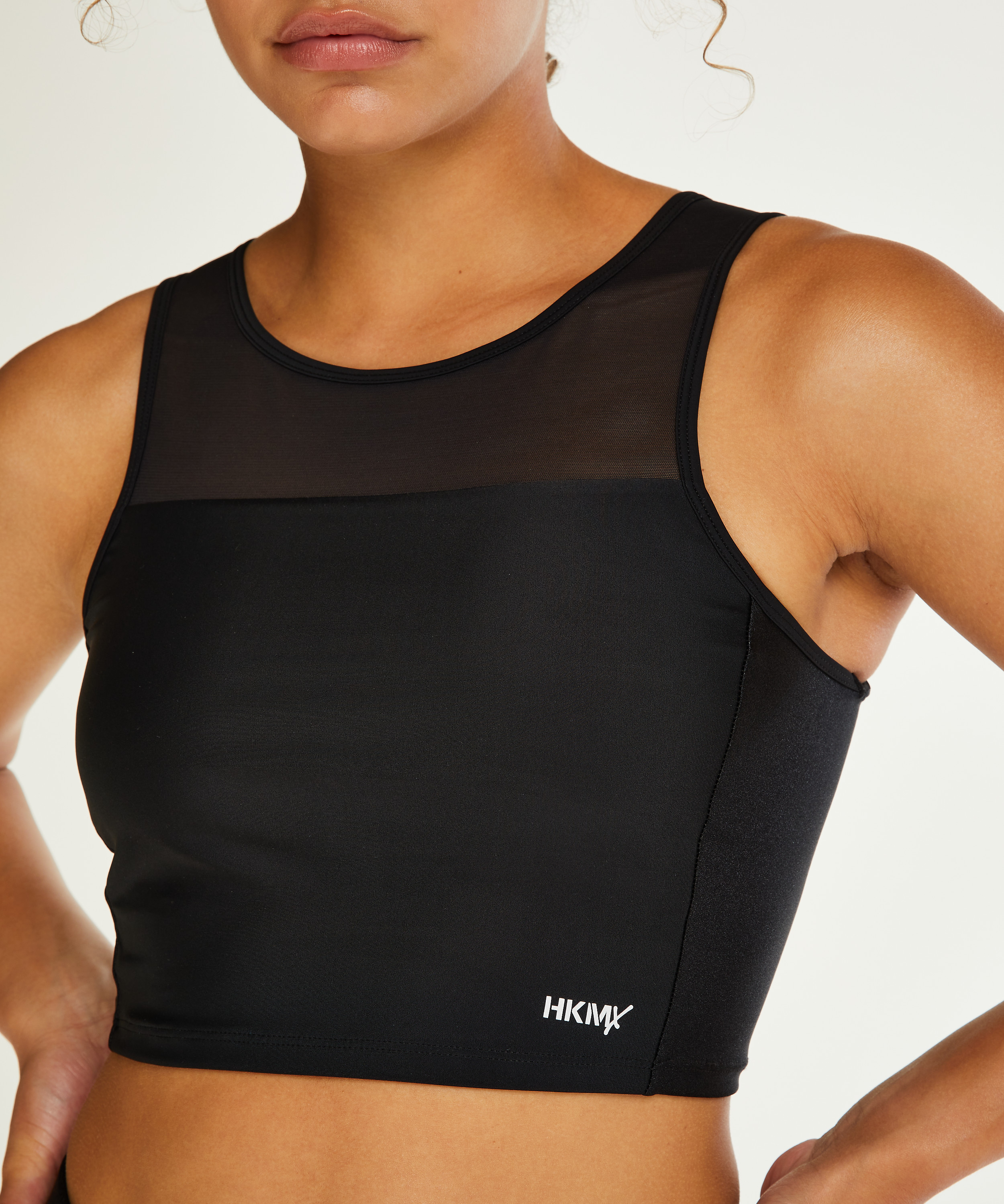 HKMX Shine on Sports cropped tanktop, Black, main