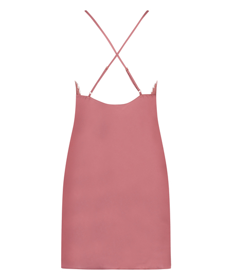 Zara Satin Slip Dress, Pink