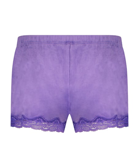 Velvet lace shorts, Purple