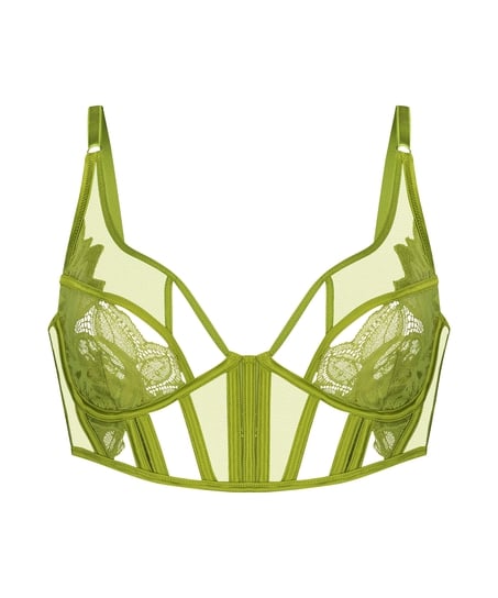Billie Non-Padded Longline Underwired Bra, Green
